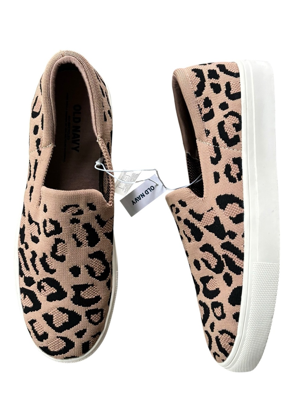 Old Navy Women's Leopard Slip-On Sneakers - Blush and Black